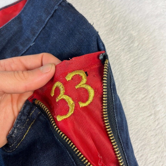 Vintage Y2K Red Ape Baggy Jeans 30x30 Dark Blue Grunge Gothic Cyber Embroidered - Picture 6 of 14